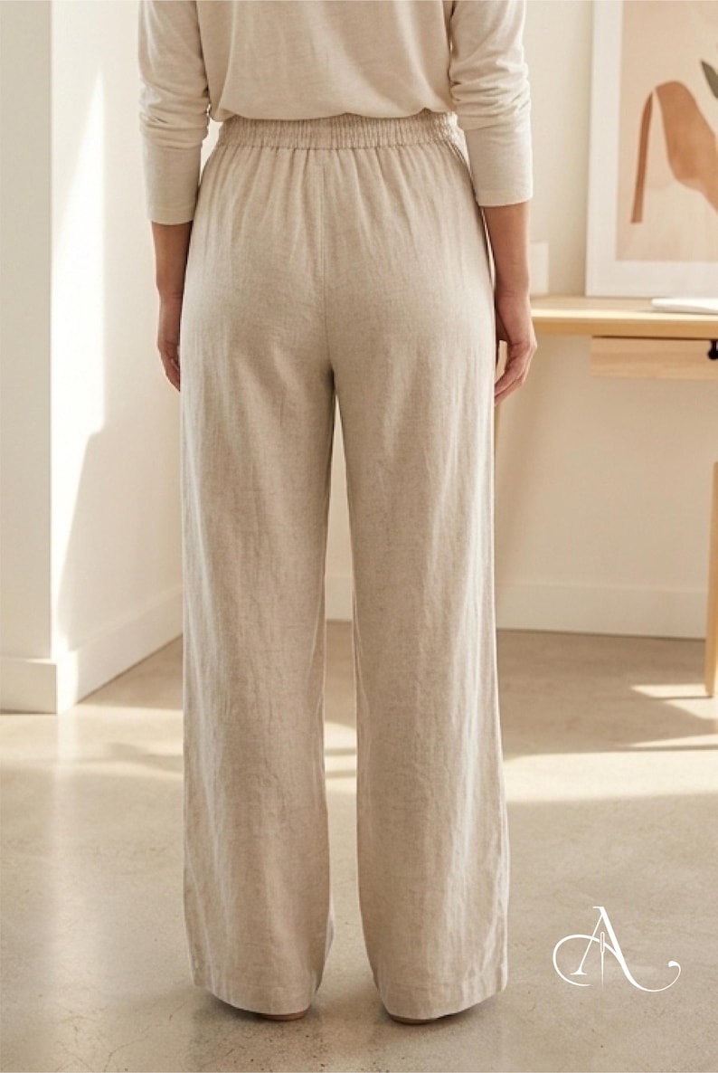 Wide Leg Pants Pattern PDF | Women's Trousers Sewing Pattern | Drawstring Waist | Printable XS-XL Download